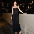 Spaghetti-Strap Backless Bodycon Midi Dress