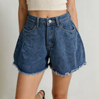 Summer Burrs Slimming WL Trendy HW Women Denim Shorts