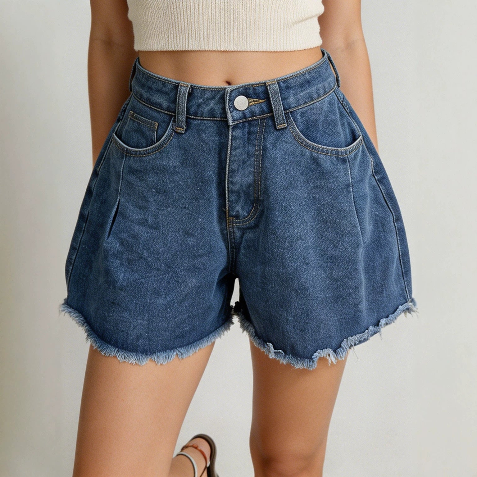 Summer Burrs Slimming WL Trendy HW Women Denim Shorts