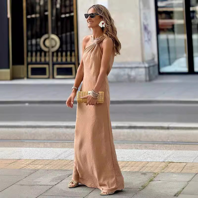 One-Shoulder Slip Dress