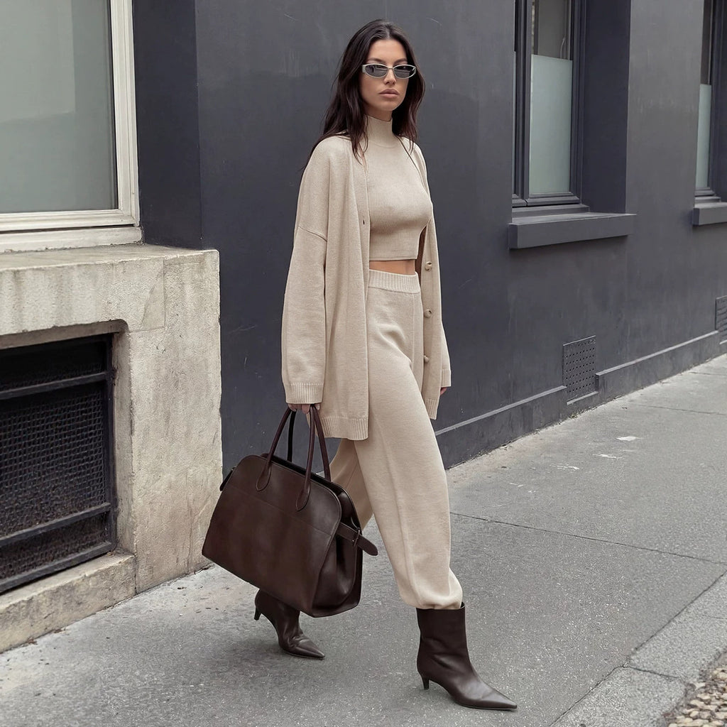 Women's Knit Vest & Wide-Leg Pants Set