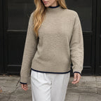 Women's Contrast-Trim Knit Sweater