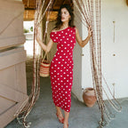 Women's Polka-Dot Asymmetric Dress