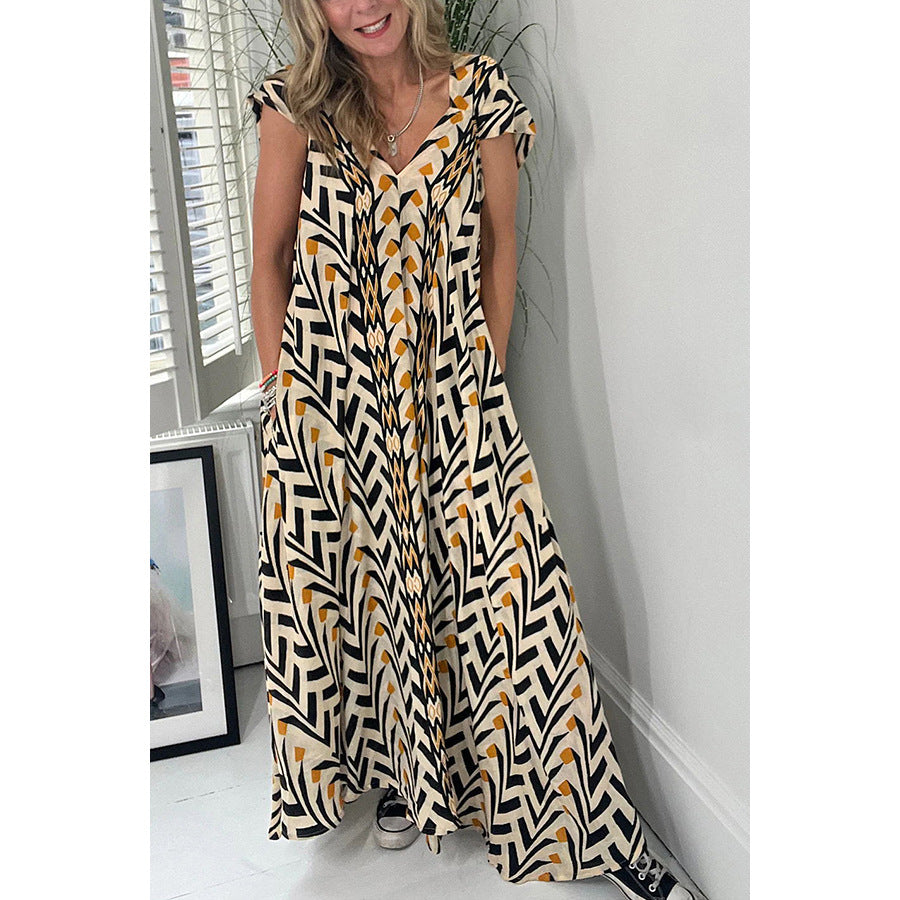 Women's Printed Swing Maxi Dress