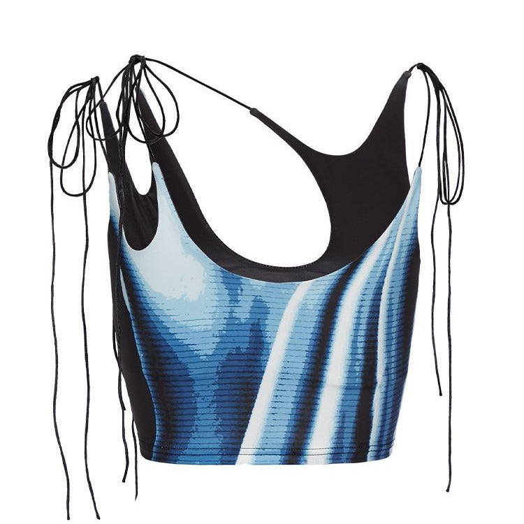 Graphic Print Strap Vest Top