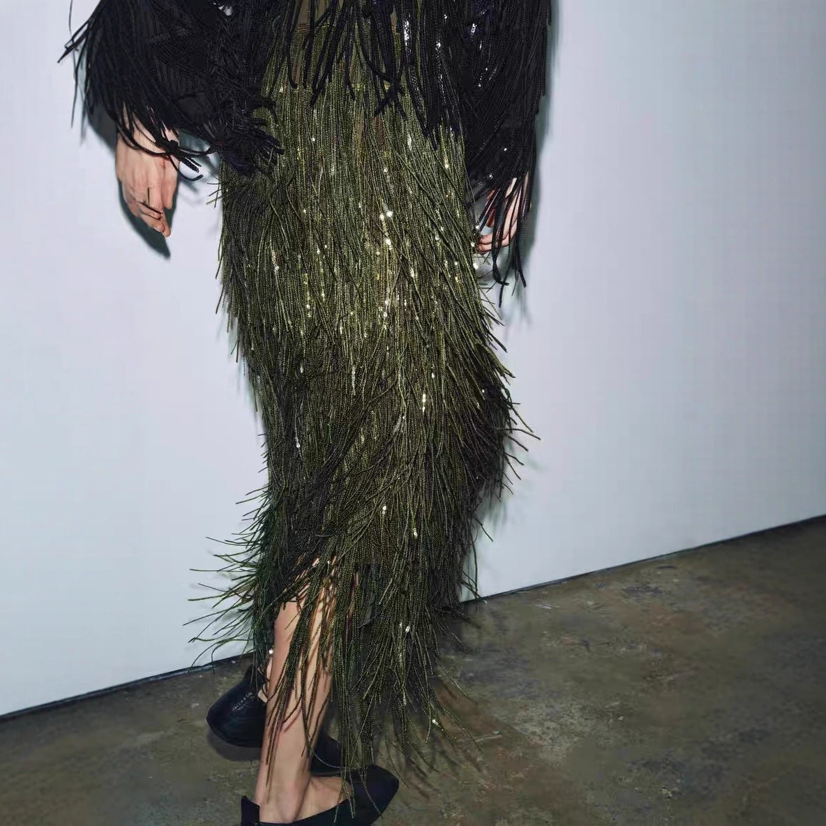 Sequin Tassels Party Skirt Autumn Winter