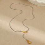 Long Water Drop Y Necklace