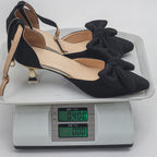 Bow Hollowed Sandals Women Heel Buckle Toe Cap Pointed Shoes