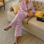 Women's Pleated Top & Loose Trousers Set
