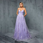 Evening Dress Sling Super Heavy Industry Shimmering Powder Sequ V neck Bare Chest High End Annual Party Party Evening Maxi Dress
