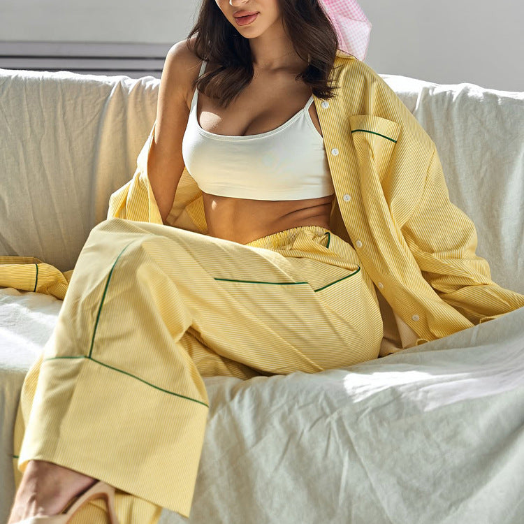 Floral Lace-Up Top & Trousers Set