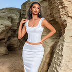 Women's Lace Sleeveless Maxi Top and Skirt Two-Piece Set