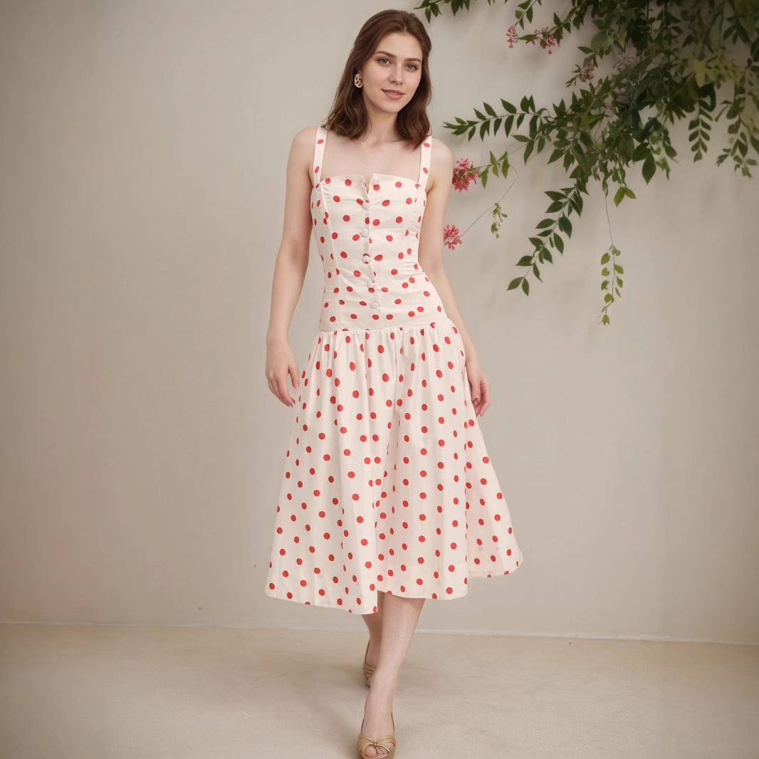 Women's Maxi Polka Dot Dress