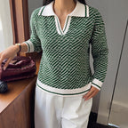 Women's Contrast-Color Knit Sweater