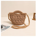 Colorful Crossbody Cotton Thread Coffee without Lining