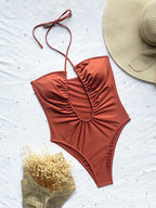 Solid One-piece Swimwear