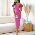 Three Dimensional Floral Party Sheath Dress Evening