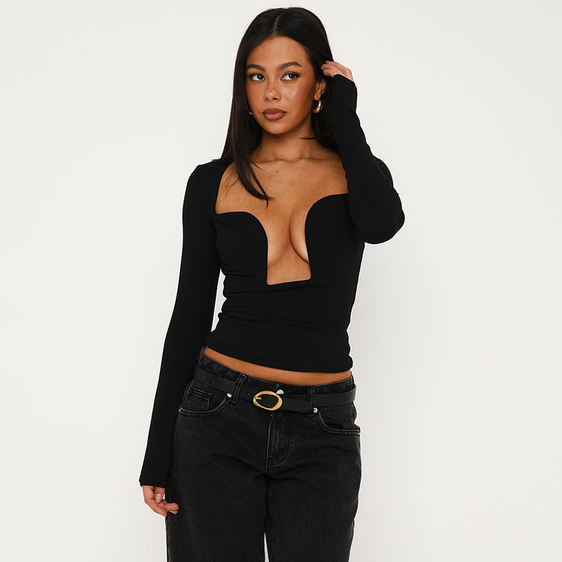 Women's Bandeau Cutout Long-Sleeve Top