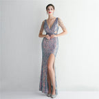 Women's Sequin Slim Fit Evening Party Dress Long Cocktail Slim Fit