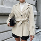Women's Mid-Length Belted Wool-Look Coat