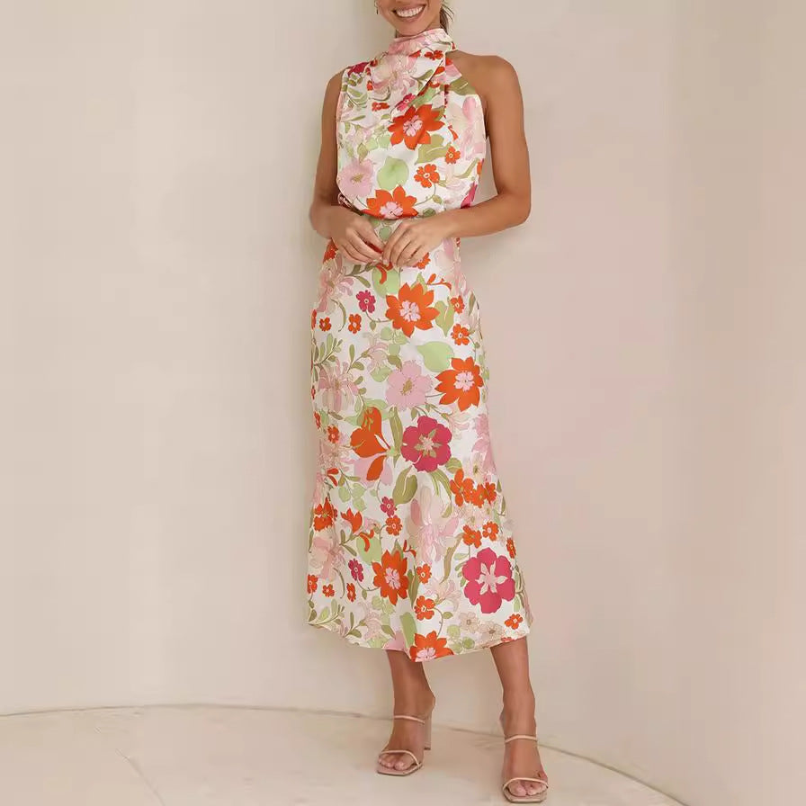 Women's Satin Sleeveless Dress