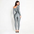 Shoulder Top and Tight-Trousers Set