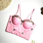 's Beaded Underwear Bare Back Adjustment Tube Top Nightclub Body