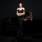 Women's Sequin Fishtail Formal Dress Banquet Etiquette Evening