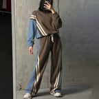 Women's Striped Sweater & Drawstring Pants Set