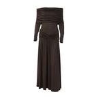 Women's 's Off-Shoulder Ruched Long-Sleeve Maxi Dress