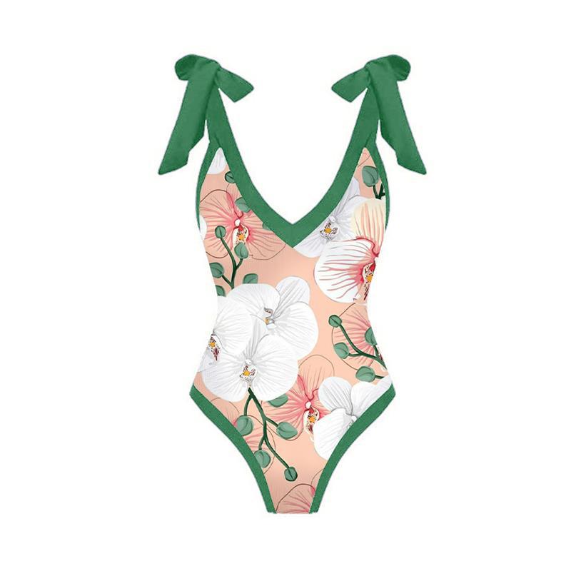 Backless Mesh One-piece Swimwear
