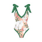 Backless Mesh One-piece Swimwear