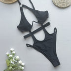 Solid Color One-piece Swimwear
