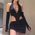 Women's Summer Backless Halter Hollow Coordinated Two-Piece Set