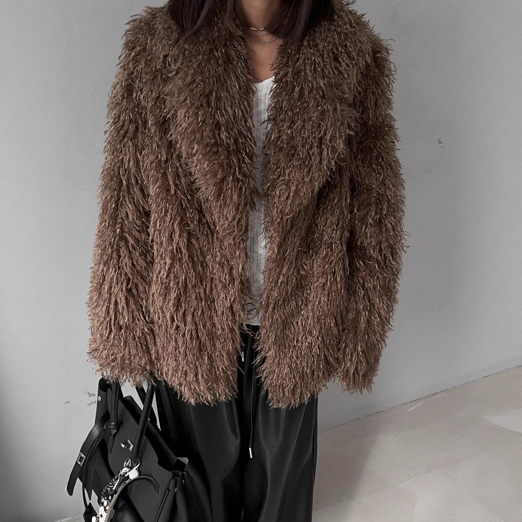 Women's Faux Leather & Faux Fur Coat