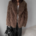 Women's Faux Leather & Faux Fur Coat