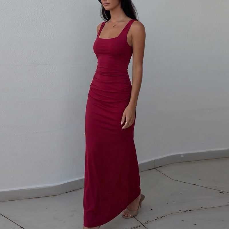 Women's Square-Neck Sleeveless Maxi Dress