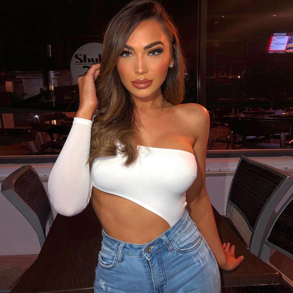 Asymmetric One Shoulder Cutout Top