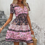 Bohemian Floral Print Dress