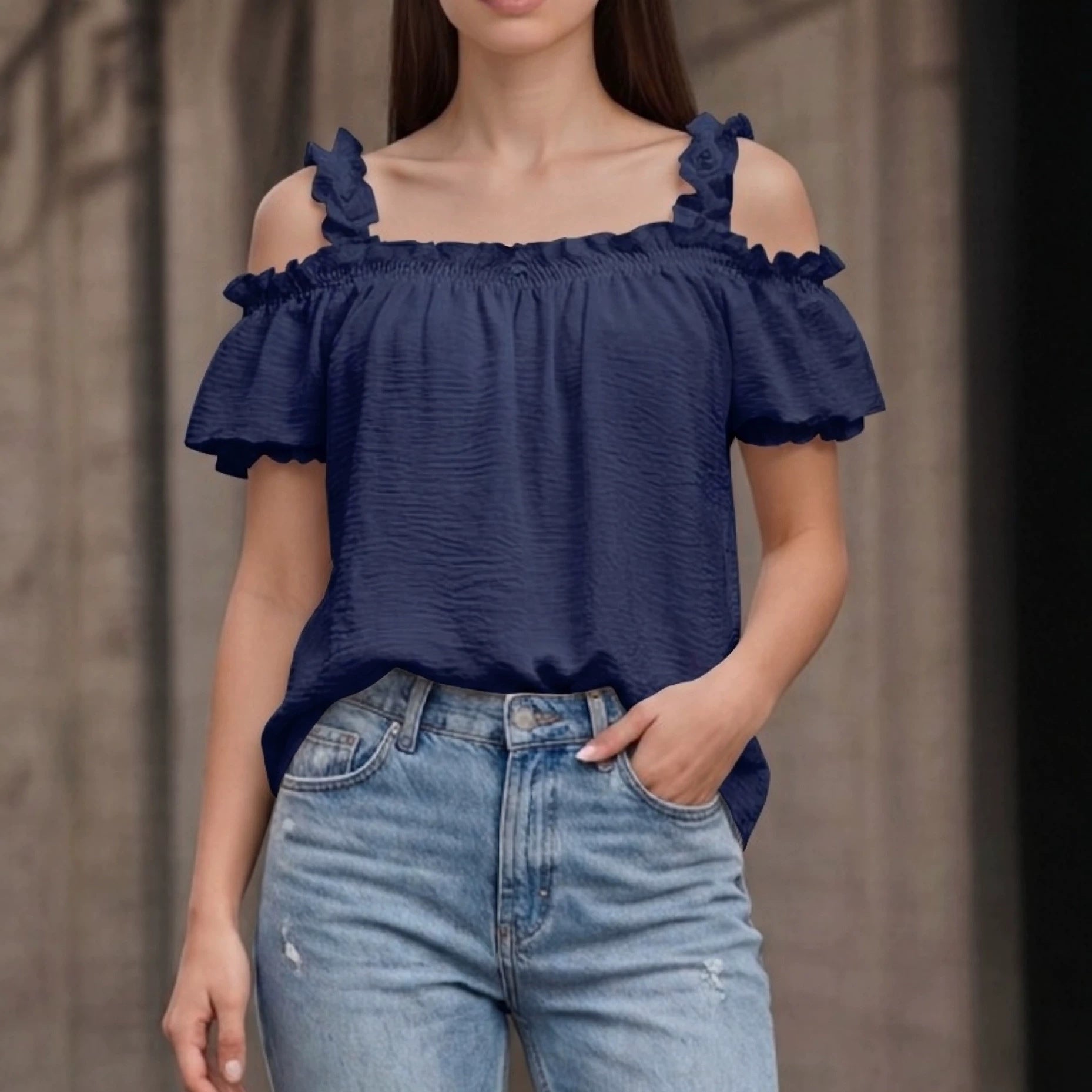Women's Ruffle Off-Shoulder Camisole Top
