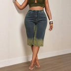 Women's High-Waisted Cropped Wide-Leg Jeans