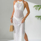 Beach Dress Sexy Vacation Cutout Blouse Sexy Backless Dress Bandage with Dress
