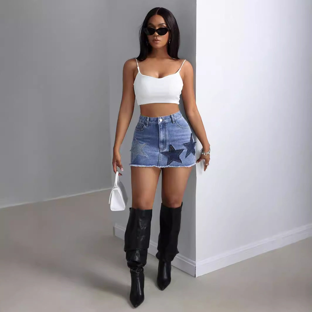 High Waist Miniskirt Denim Skirt