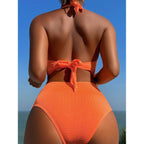 Split Backless Bikini Swimwear