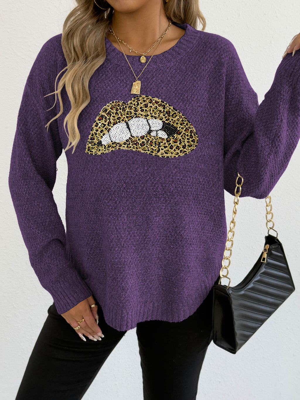 Purple Leopard Print Lip