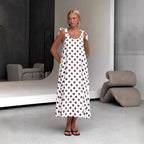 Polka-Dot Suspender Swing Dress
