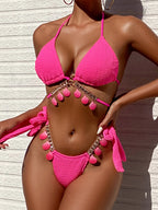 Tassel Strap One-piece Swimwear