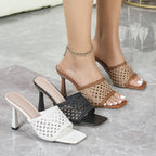 Women's 's Woven Sandals 9cm High Heel Stiletto Heel