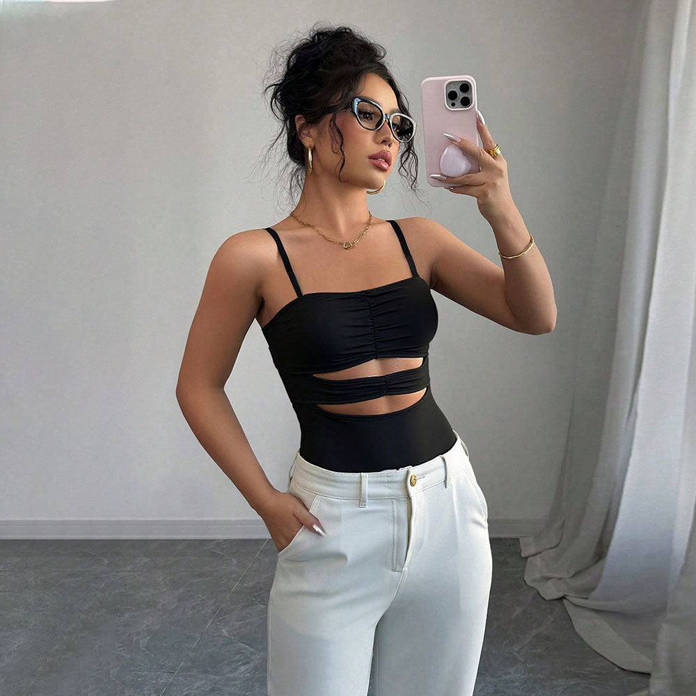 Women's Strappy Cutout Slim-Fit Camisole Top