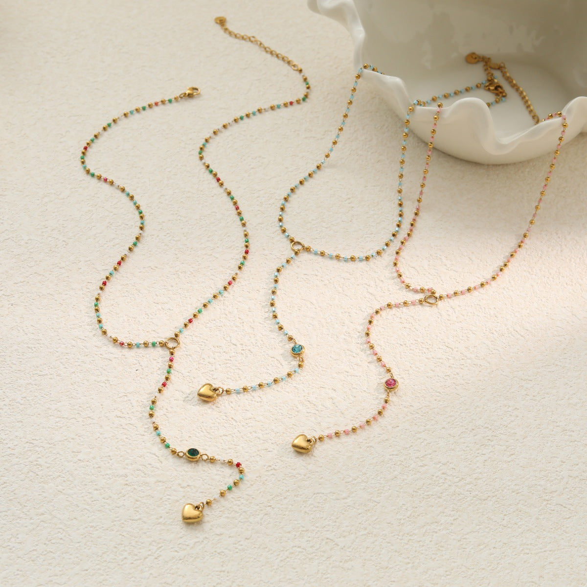 Women's Colorful Beaded Tassel Necklace